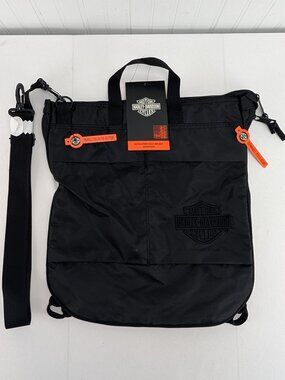 Harley Davidson Revolution Half Helmet Backpack Expandable Black #99527 New Tags
